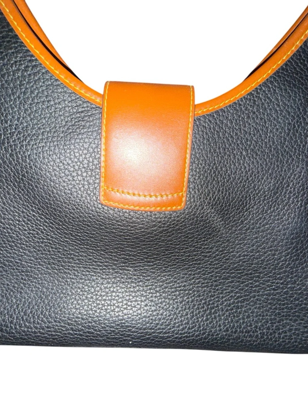 Dooney & Bourke AWL Crescent Hobo Black British Tan Leather NWT